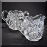 G19. American Brilliant cut crystal cream and sugar. 3”h - $36 